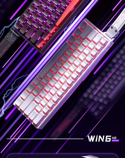 AULA WIN60 HE Magnetic Keyboard 21 Keys Butterfly Keycaps Wired 8K Return RGB Hotswap Customized E-sports Gaming Keyboard