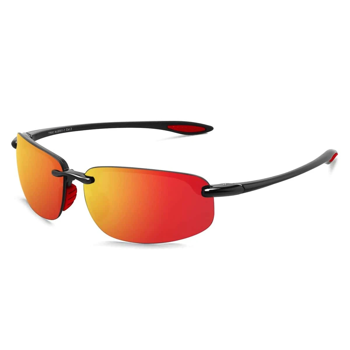 JULI Sports Sunglasses for Men Women TR90 Rimless Frame UV400 Protection for Cycling Running Fishing Baseball Driving 8001