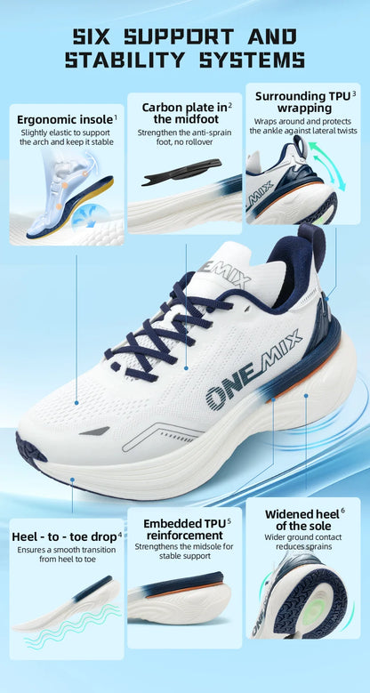 ONEMIX Bumper Max jogging- og løbesko – unisex, lette sneakers, slidstærke modeskos til vejbrug, sports- og fitnesssko
