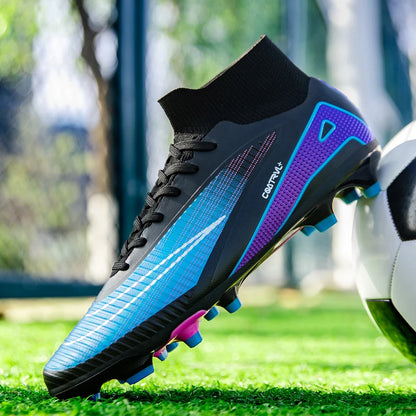 Chaussures de football montantes pour hommes, crampons longs, chaussures de football pour adultes, légères, entraînement sportif professionnel