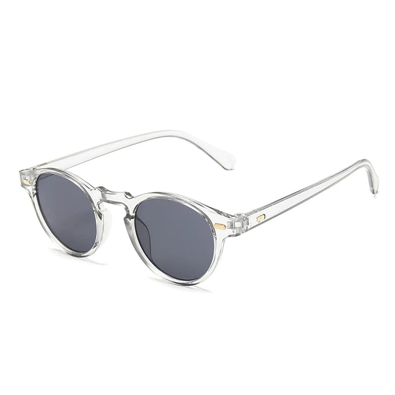 Small Round Sunglasses Men Women Vintage Brand Black Leopard Green TransGrey Shades AntiBlue Light Glasses Trendy Clear Eyewear