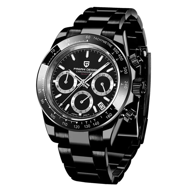 Montre-bracelet pour homme PAGANI DESIGN – Chronographe de luxe, mouvement à quartz MIYOTA VK63, verre saphir, étanche, style sportif