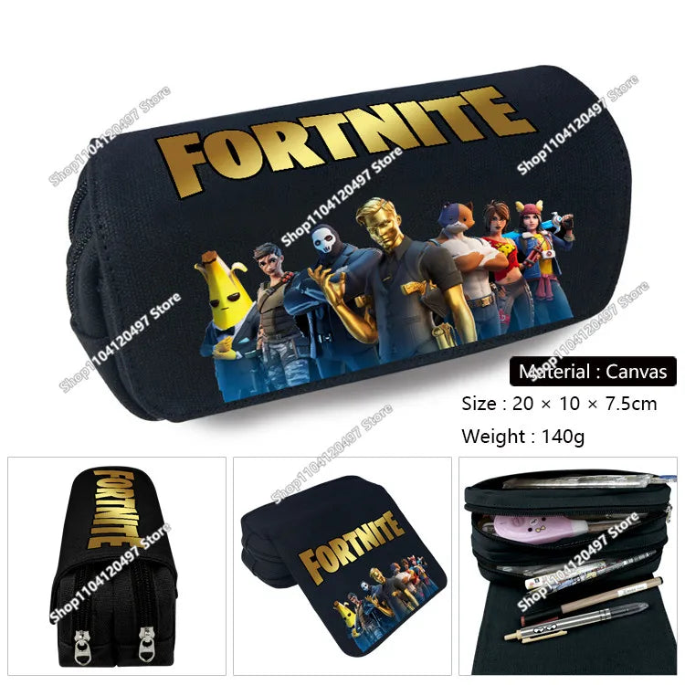 Victory Royale Student Boys Girls Fortnite Capacity Pencil Stationery Case Peely Llama Hero Children's Pen Box Kids Teen Bags