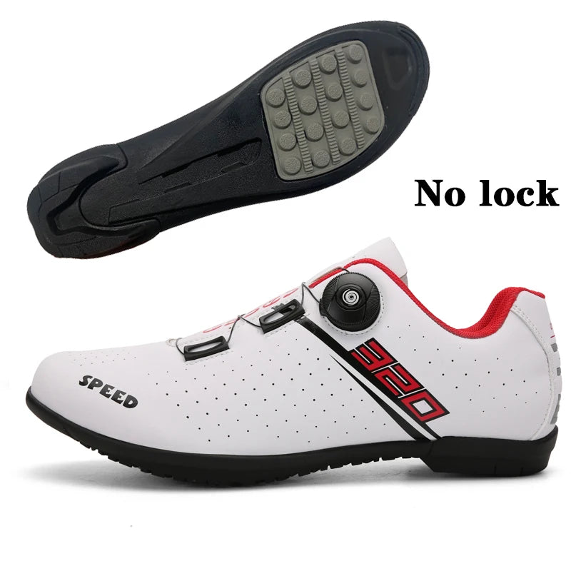 Scarpe da ciclismo professionali con suola in gomma, fibbia a bottone, scarpe da MTB da donna senza chiusura, scarpe da ciclismo indoor da uomo, scarpe da ciclismo cross-country