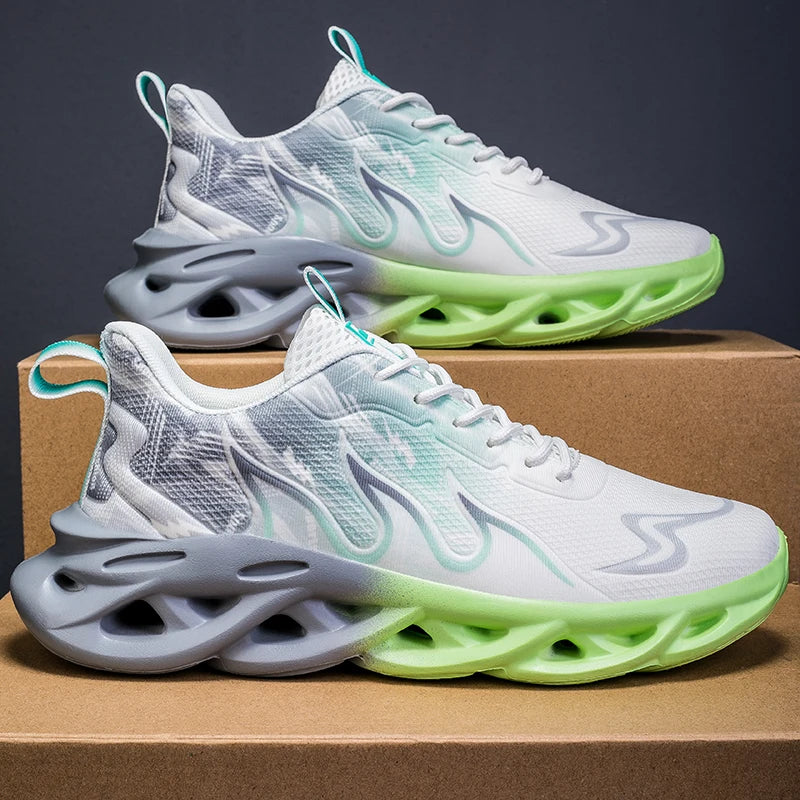 Men Running Shoes Breathable Mesh Sports Shoes Cushion Casual Sneakers Lightweight Comfortable Tennis Shoes Athletic Footwear