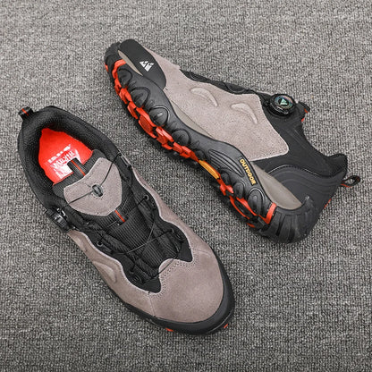 HIKEUP: Zapatos de piel para hombre, zapatillas de senderismo para actividades al aire libre, zapatillas de trekking para turismo, zapatillas de trail running para escalada y montaña, tensor