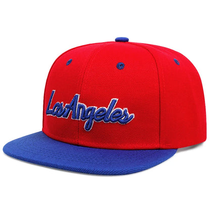 New Fashion Los Angeles Letter Embroidered Flat Edge Hat Men's Retro Hip Hop Hat Women's Outdoor Leisure Sunshade Baseball Hat