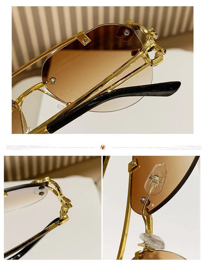 Keret nélküli női napszemüveg, luxus, designer, vintage, UV400, férfi napszemüveg, Lunette, Shades De Soleil, Femme, Gafas De Sol, Mujer, Lentes