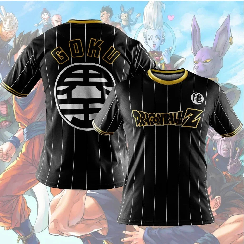 Dragon Ball Goku Cosplay T Shirts Super Saiyan Boys Kids Clothes Short Sleeve T-shirt White Black Orange Breathable Jersey