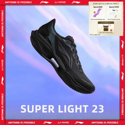 Li-Ning Men's SUPER LIGHT 23 Light Running Shoes BOOM Breathable Durable Stable Comfort LiNing Daily Jogging Sneakers ARBW017