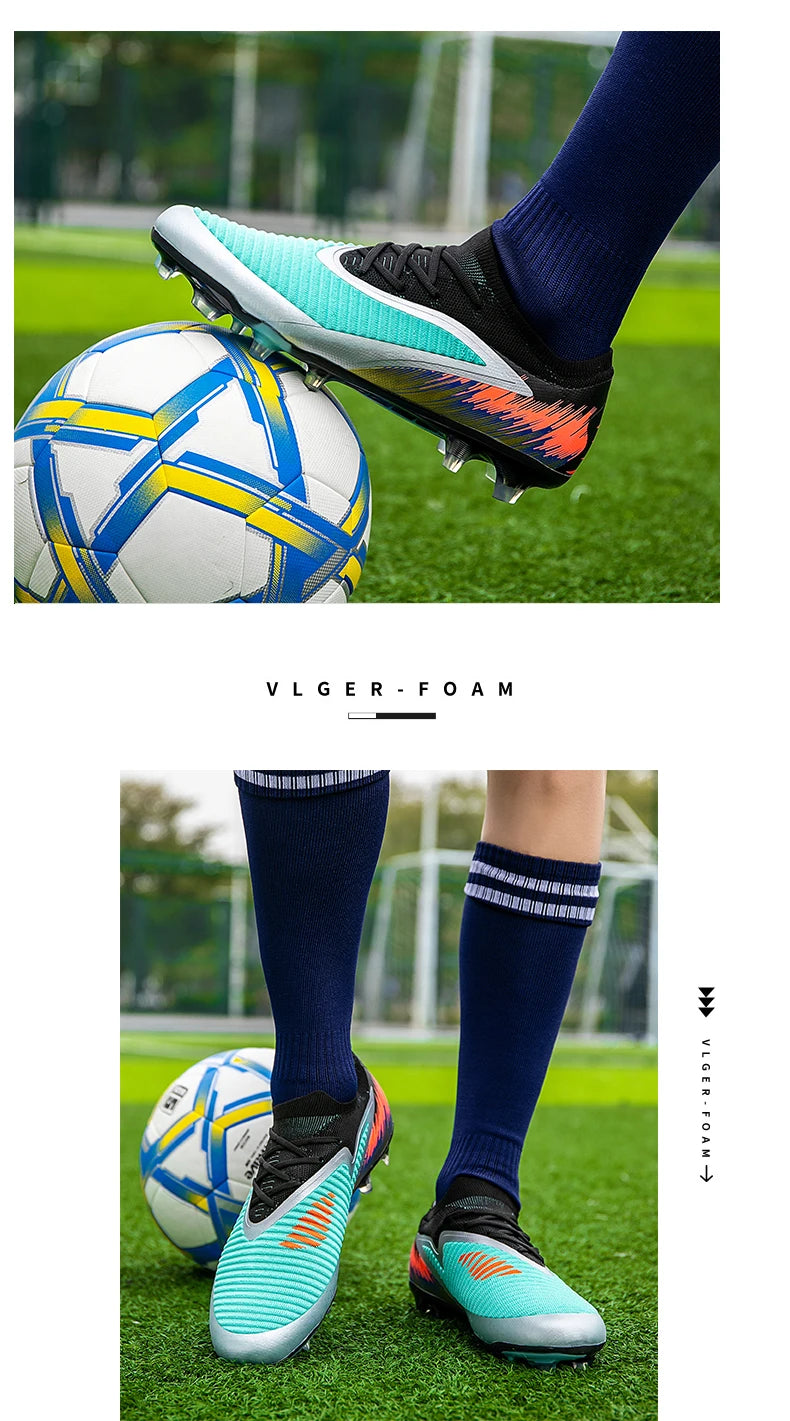 Chaussures de football pour homme, crampons, chaussures de football professionnelles pour femme, entraînement en extérieur, résistantes, pour terrain ferme, légères, rugby pour adulte