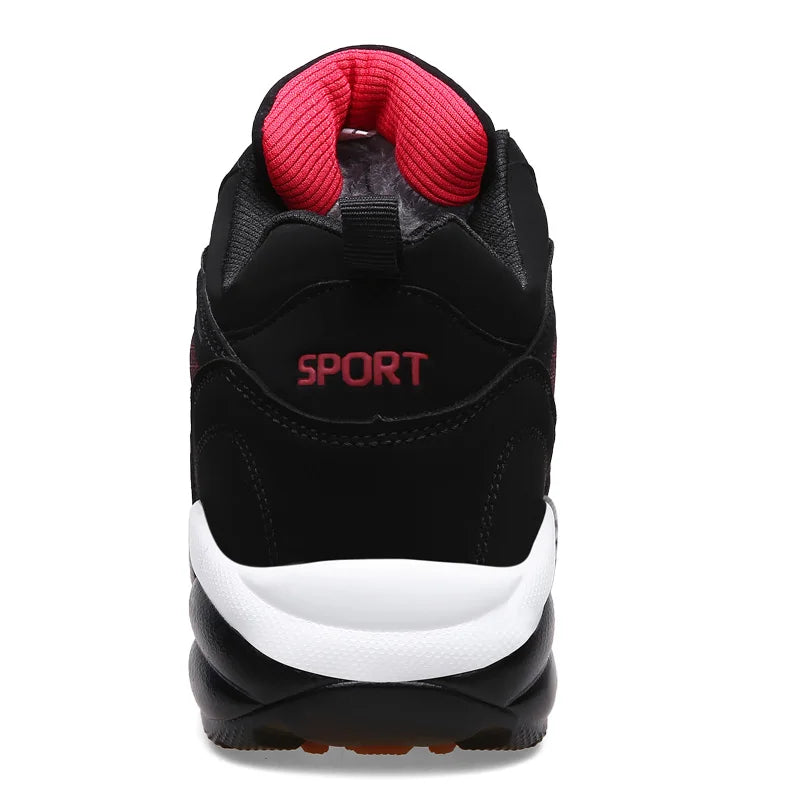 Botas de neve para homem, quentes para o inverno, casal, ténis casuais, moda, couro, desporto ao ar livre, corrida, ténis, homem, antiderrapantes, tamanho grande 48, ténis desportivos
