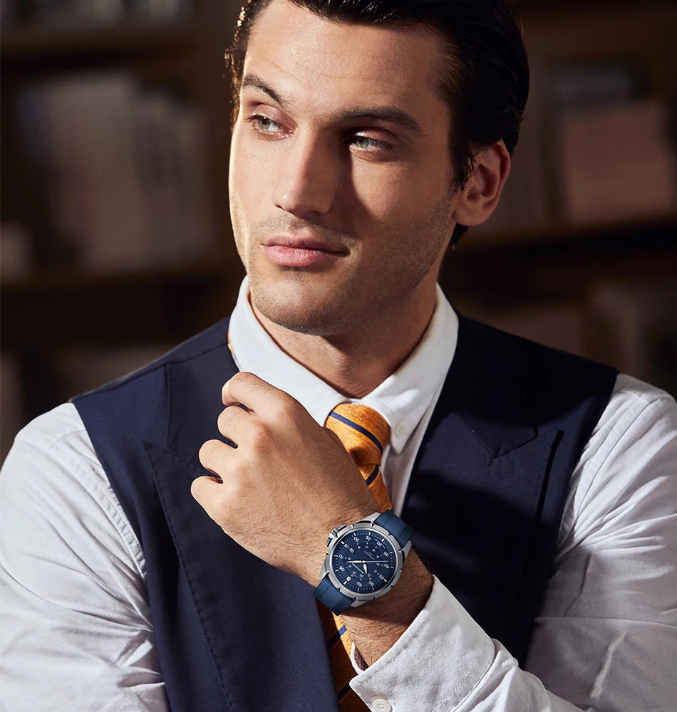 Montre pour homme SAPPHERO – Montre à quartz de luxe, étanche jusqu'à 50 m, équipée d'un mécanisme importé et d'un boîtier en acier inoxydable – Une idée cadeau idéale pour homme.