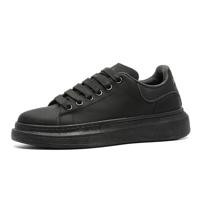 White Minimalist Sneakers for Men Comfy Leather Casual Sneakers Platform Skateboard Shoes Outdoor Low-Cut Men's Sports Shoes
