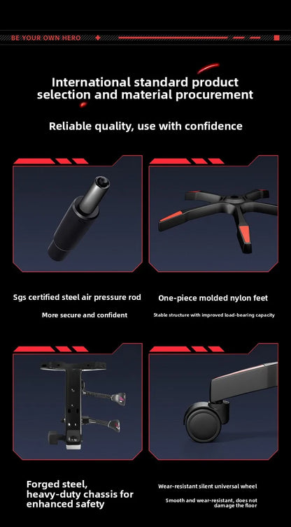 Cadeira Gaming Ergonómica para Secretária, Cadeira Gaming Reclinável para Escritório em Casa com Apoio Lombar para Sessões Prolongadas