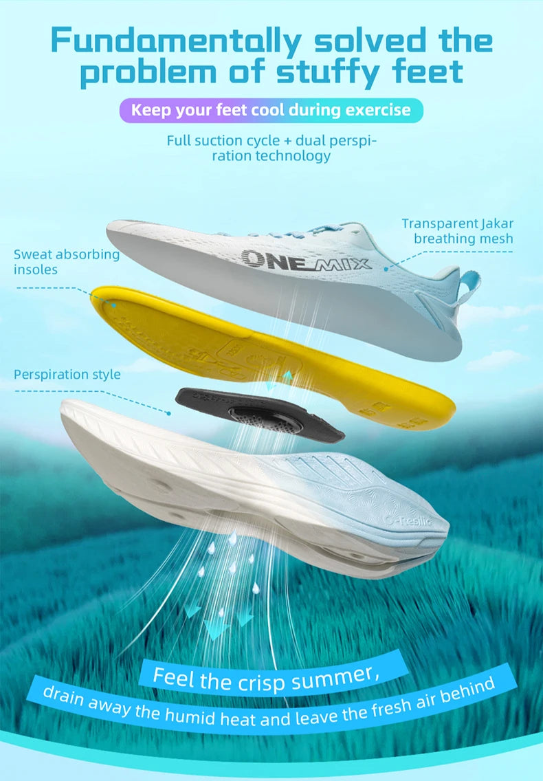 ONEMIX – codzienne buty do biegania, przewiewne letnie buty do joggingu, lekkie męskie buty na siłownię, damskie buty sportowe na świeżym powietrzu, amortyzowane buty sportowe dla mężczyzn
