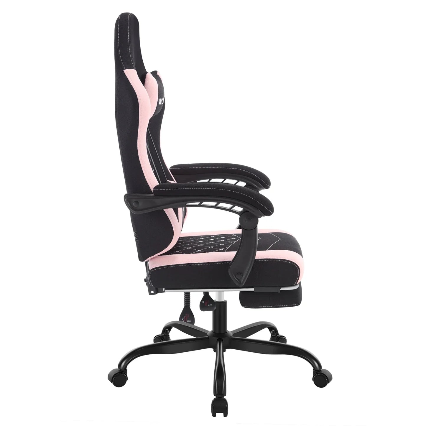 Fotel komputerowy obrotowy WOLTU z funkcją masażu, ergonomiczny fotel biurowy z poduszką i podnóżkiem, gamingowy fotel z regulacją wysokości