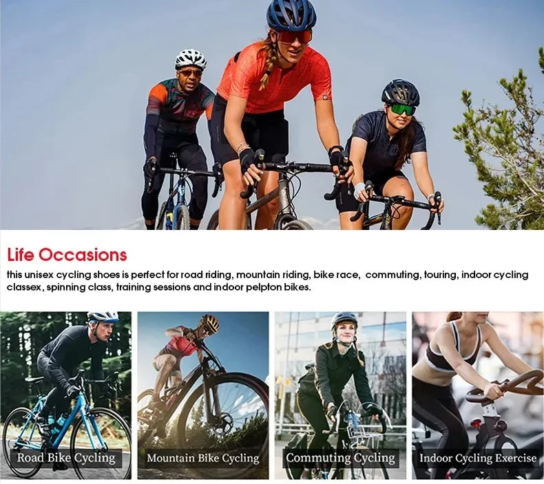 Zapatillas de ciclismo para hombre, bicicletas de carretera, mujer, competición, con cierre automático, velocidad, zapatillas deportivas de ciclismo, zapatillas de ciclismo con calas SPD para mujer