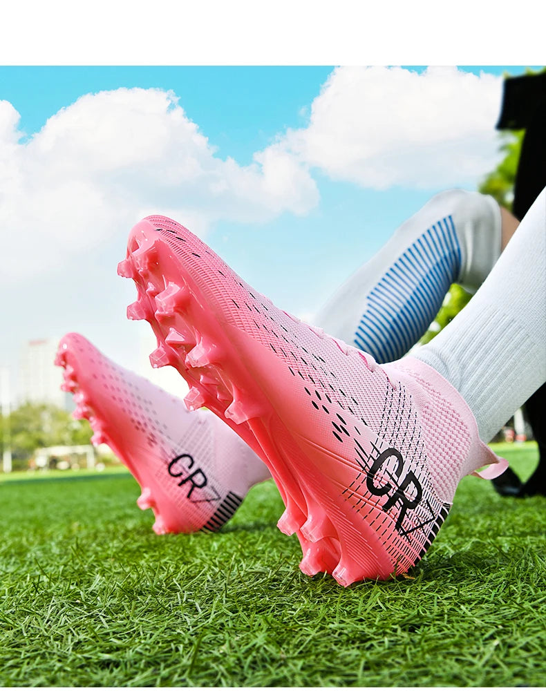 Chaussures de football professionnelles pour hommes, originales, respirantes, confortables, résistantes, pour terrain en herbe.
