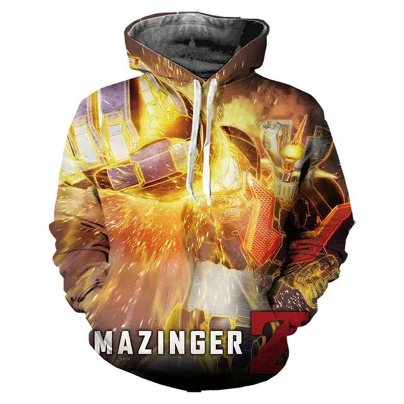 Autumn Mazinger Z Anime Robot 3D Print Hoodies Men Women Fashion Oversized Sweatshirts Hoodie Male Pullovers Tracksuit Clothing