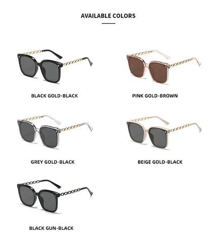 Square Sunglasses for Woman 2023 Vintage Big Frame Black Mirror Sun Glasses Shading Polarizer Sexy Female Travel Eyewear Uv400