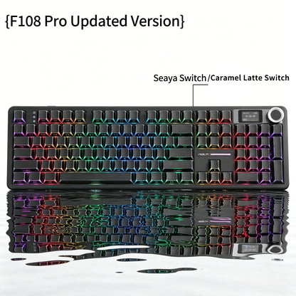 AULA F108 PRO Mechanische Tastatur Custom 100%-Layout RGB-Hintergrundbeleuchtung Kabellos Bluetooth Hifi-Switch Gaming-Tastatur