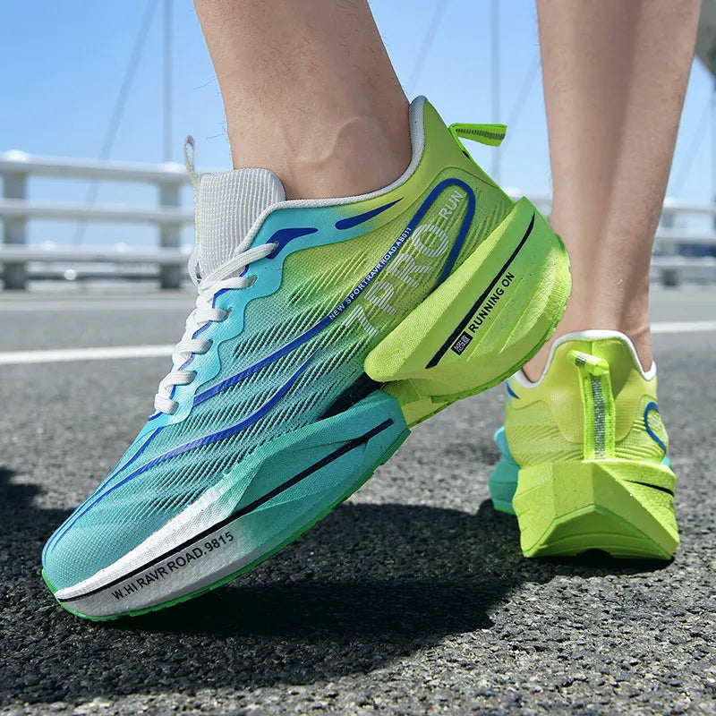 Sneakers da uomo con soletta in carbonio, scarpe sportive da esterno con suola morbida in rete, scarpe da corsa leggere, antiscivolo, casual, da coppia, da tennis