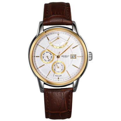 BERNY Luxury Automatic Mechanical Watch for Men Calendar Sapphire MIYOTA 9110 Dress Business Wristwatch High-end Men's Watches