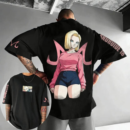 Oversize'owe kostiumy cosplayowe Dragon Ball Broli – letnia nowość z Harajuku, koszulka unisex z nadrukiem anime w stylu Y2K i hip-hopowym, na co dzień