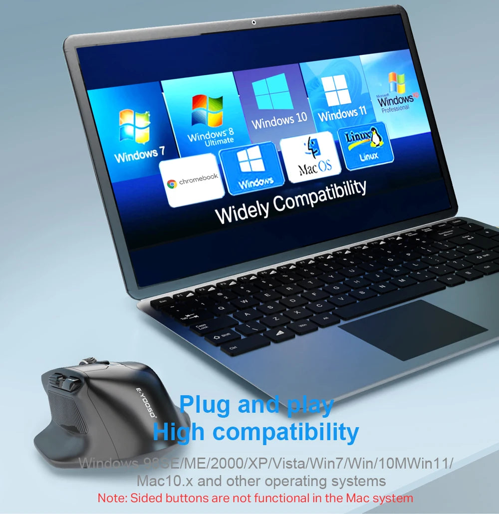 E-YOOSO X-31 Wireless Gaming Mouse for Big Hands, USB 2.4G Ergonomic Gaming Mouse, 4800 DPI Optical Mouse with 5 Buttons for PC & Laptop