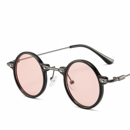 Occhiali da sole rotondi per uomo e donna, occhiali da sole retrò in stile steampunk, occhiali da sole da uomo e da donna, occhiali da sole di marca, montatura in metallo, occhiali da sole
