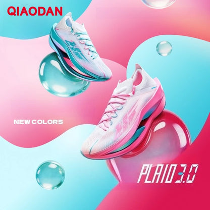 QIAODAN Feiying Plaid 3 Men's Running Shoes 2026 Carbon Plate Marathon Racing Sneakers Lightweight Breathable Shoes QDB023262290