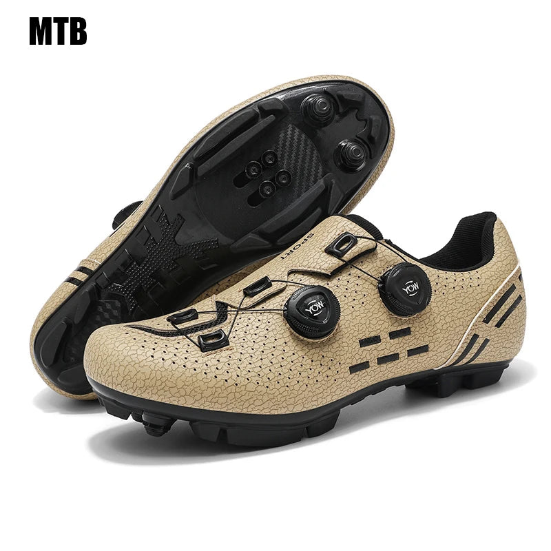 Sapatos de ciclismo para homem: sapatos profissionais de BTT e SPD; sapatos de corrida de montanha; sapatos de ciclismo de estrada SPD para mulher
