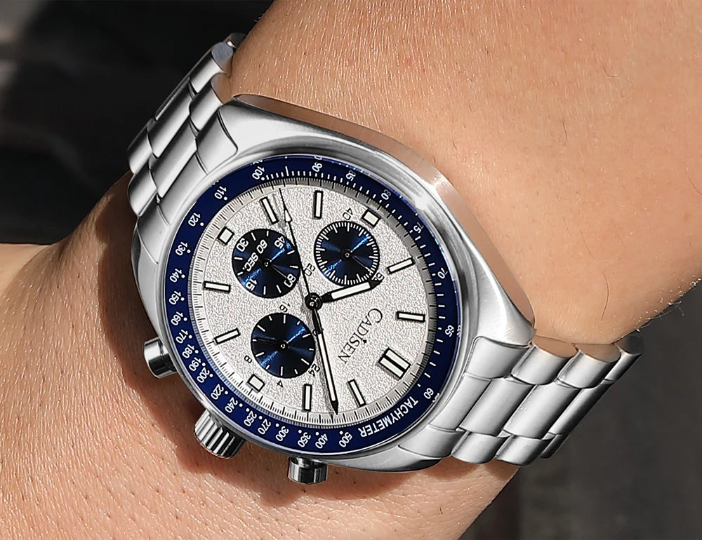 CADISEN 2024 New Men Watches Quartz Business Watches Japan VD53 Mens Clock Top Brand Luxury Watch Men Chronograph Watch for Men