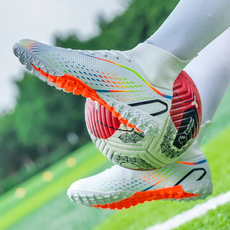 Herren-Fußballschuhe Herren-Rasen-Fußballschuhe, atmungsaktiv, weich, Outdoor-Fußballschuhe, Stollen, lange Spikes, bequeme Trainings- und Sportschuhe für Herren