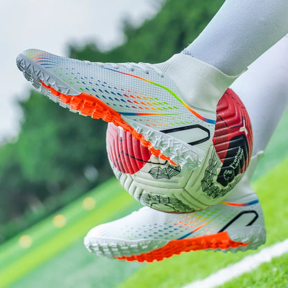 Herren-Fußballschuhe Herren-Rasen-Fußballschuhe, atmungsaktiv, weich, Outdoor-Fußballschuhe, Stollen, lange Spikes, bequeme Trainings- und Sportschuhe für Herren