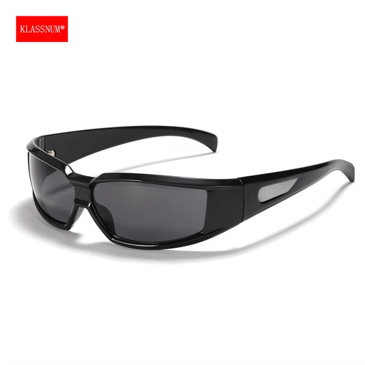 KLASSNUM Women Y2k Glasses Men 2026 Trendy New Sunglasses Future Sense Of Technology Girls Silver Pink Sunglasses UV400 Eyewear