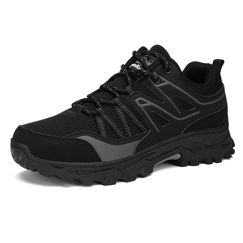 New Large Outdoor Mountaineering Shoes Men Spring and Autumn Mesh Breathable Sneakers Outdoor Travel Hiking Non-Slip Shoes