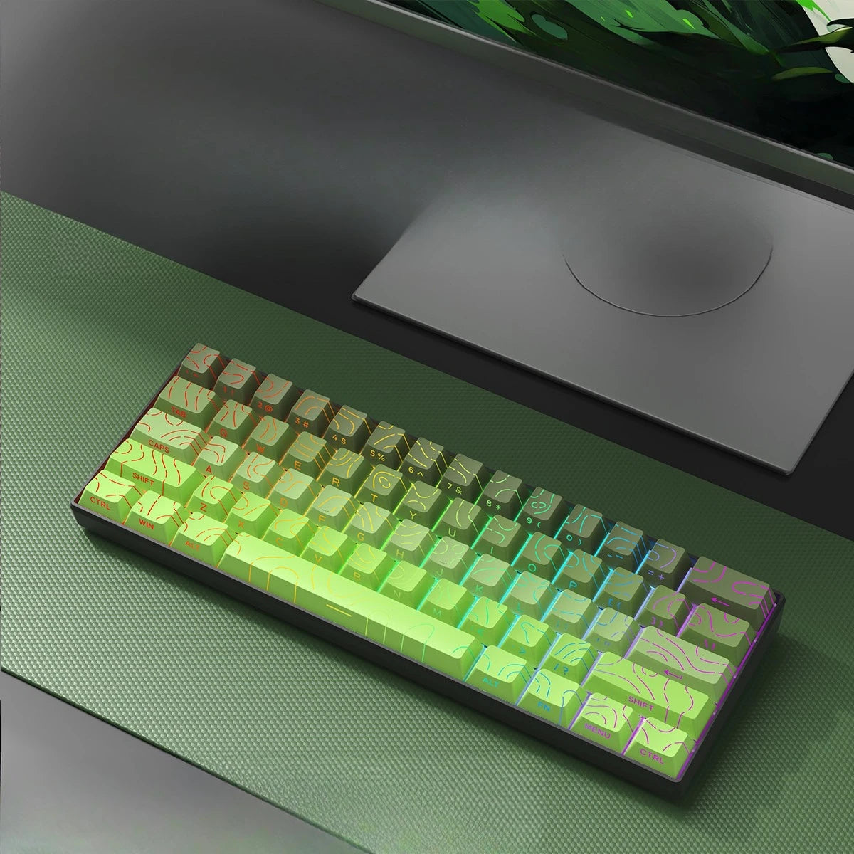 Wireless Gaming Mechanical Keyboard Bluetooth 60 Percent RGB White Triple Mode Portable Keyboards