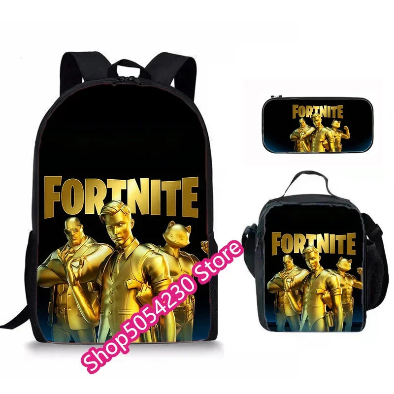 Fortnited 3-delni nahrbtnik za dečke Victory Game, 16-palčni vodoodporen predšolski nahrbtnik, kul šolski nahrbtniki za osnovno šolo