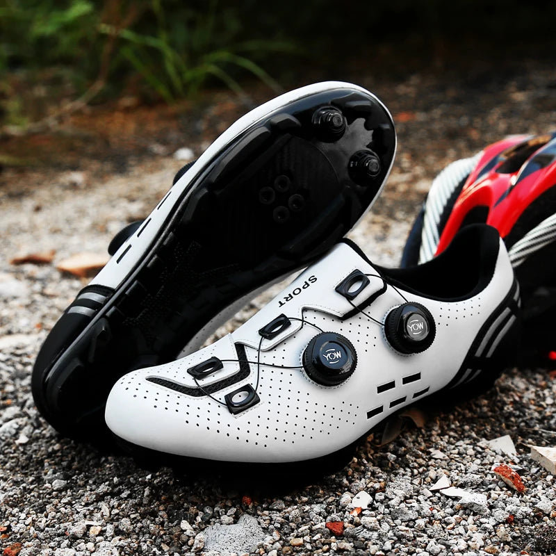 Sapatos de ciclismo para homem: sapatos profissionais de BTT e SPD; sapatos de corrida de montanha; sapatos de ciclismo de estrada SPD para mulher