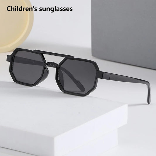 Children’s Sunglasses Vintage Double-beam Sun Glasses UV400 Outdoor Girl Boy Fashion Glasses Classic Square Kids Sunglasses