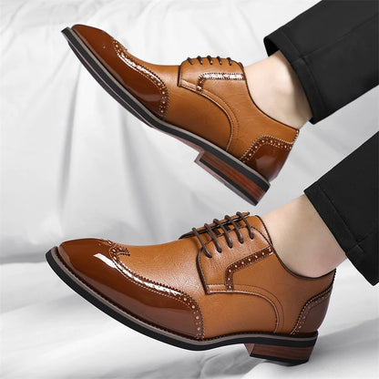 PU bőr férfi oxford cipő – elegáns és alkalmi cipő – üzleti férfi öltönycipő – új dizájnú derby cipő – sétálócipő
