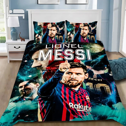 Football Star M-messis Duvet Cover Pillowcase Bedding Set Adult Boy Girl Bedroom Decoration Children Single Double Large Size