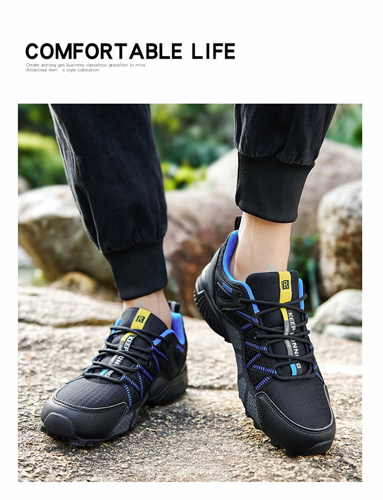 Scarpe da trekking da uomo all-terrain, scarpe sportive outdoor in mesh traspirante, antiscivolo e resistenti all’usura, scarpe da trekking e ciclismo outdoor