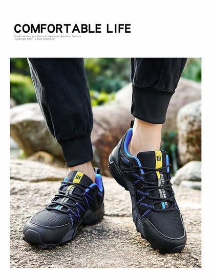 Scarpe da trekking da uomo all-terrain, scarpe sportive outdoor in mesh traspirante, antiscivolo e resistenti all’usura, scarpe da trekking e ciclismo outdoor