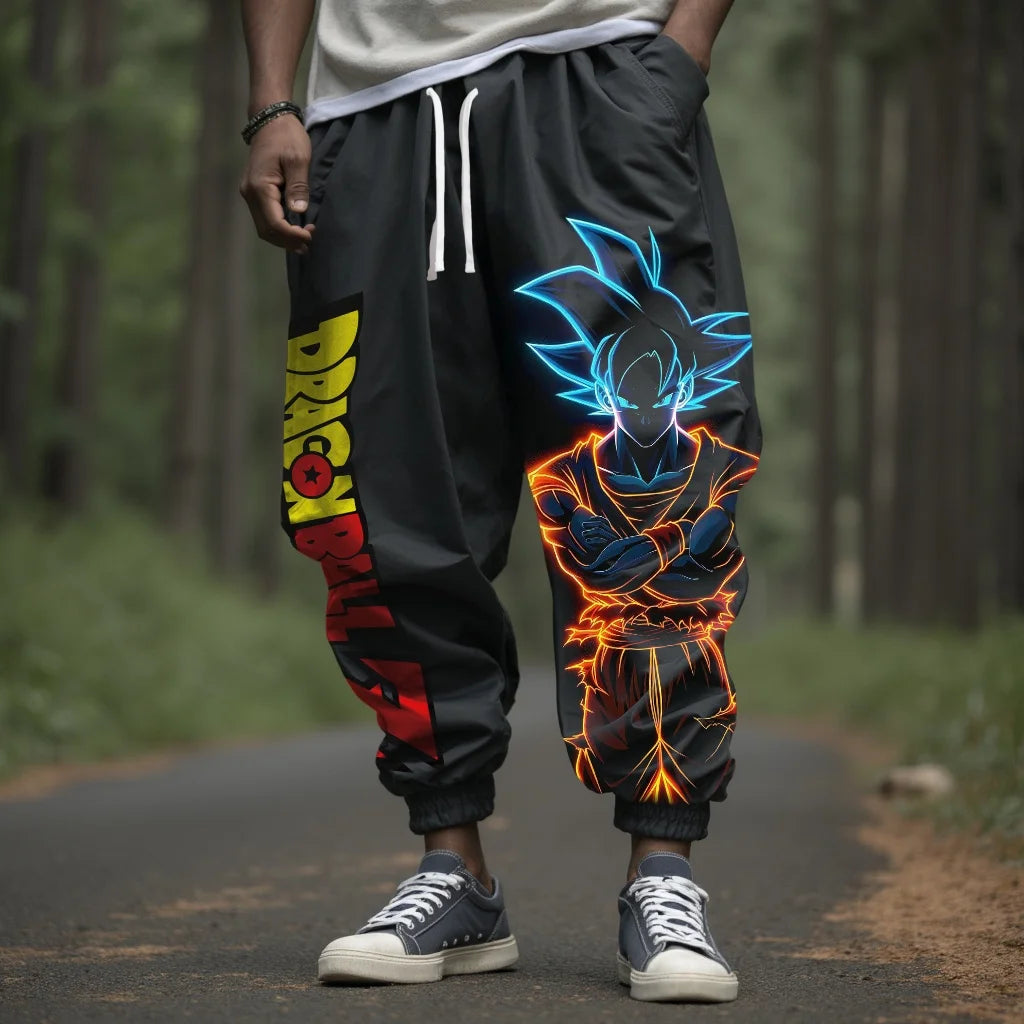2026 Pantaloni sportivi estivi da uomo alla moda con stampa grafica ispirata all’anime giapponese Dragon Ball Z - Majin Buu, stile Harajuku Y2K, abbigliamento streetwear, leggings da esterno
