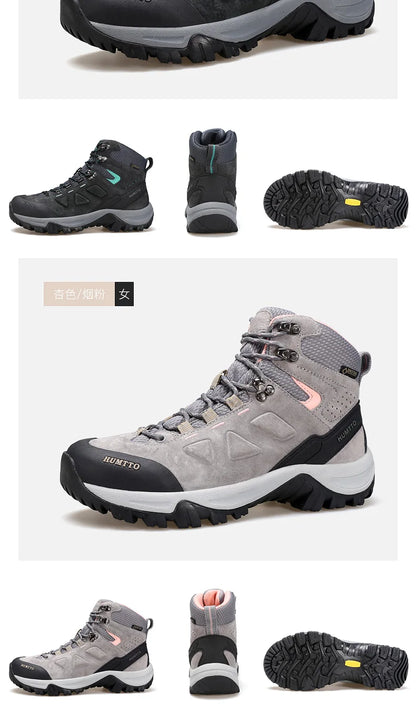 HUMTTO Hiking shoes Men's waterproof hunting Boots Tactical Desert Combat Ankle trekking Boots Male Women warm Leather Sneakers