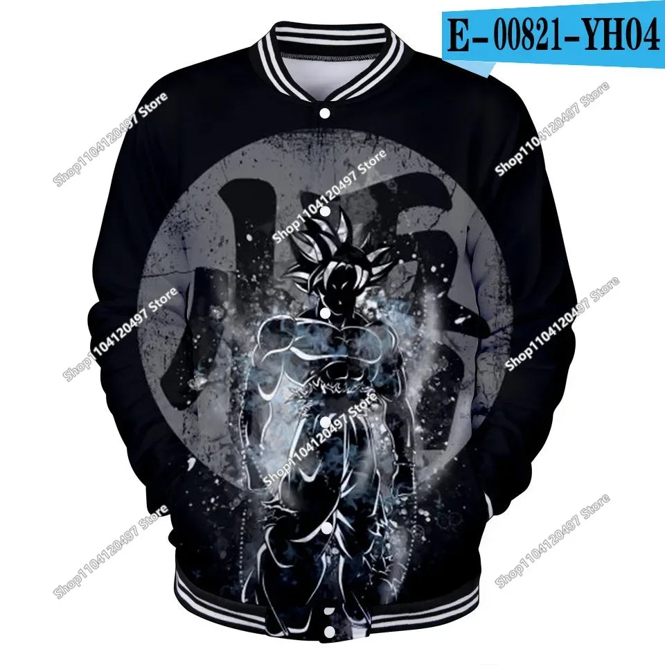 New Japanese Anime Dragon Ball Z Varsity Jacket Autumn Casual Sweatshirt Hoodie Coat Jacket Brand Baseball Jacket
