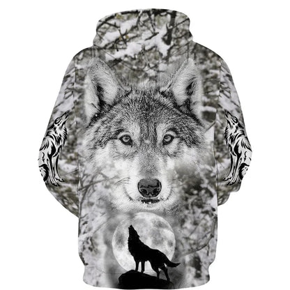 Cool 3D Wolf Printed Zipper Hoodies Fashion Men/Women Streetwear Hooded Jacket Coat Unisex Casual Hip Hop Pullover Sweatshirts